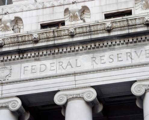 The facade of the Federal Reserve Bank.