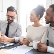 financial advisor with two clients