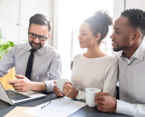 financial advisor with two clients