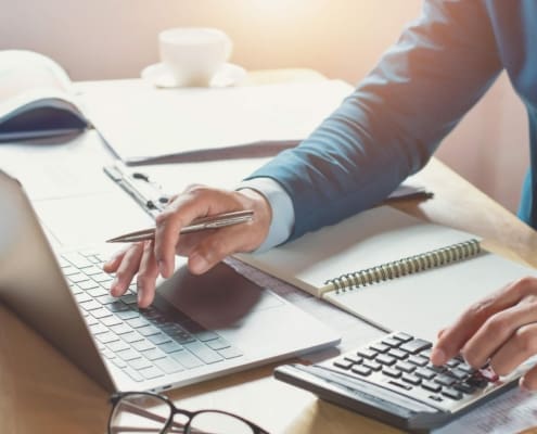 man working on computer