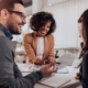 Group of people having meeting and disscusing at the office