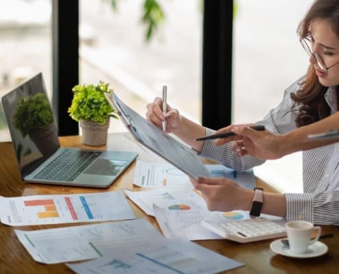 woman working finances