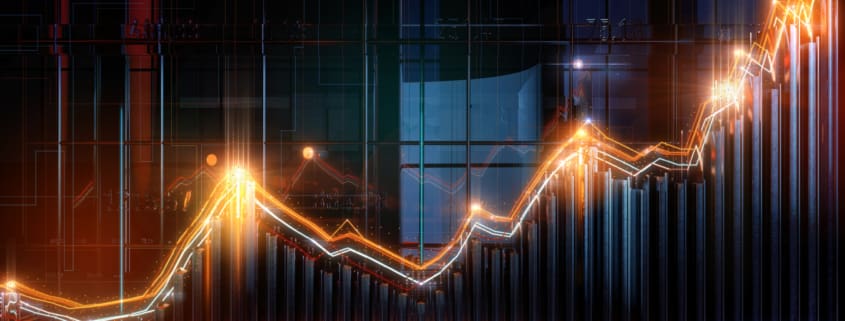 a stock line in gold representing understanding alternative investments